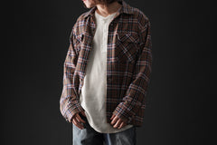 Load image into Gallery viewer, FULLCOUNT OPEN COLLAR SHIRT / WOOL TWILL TARTAN CHECK (KHAKI)