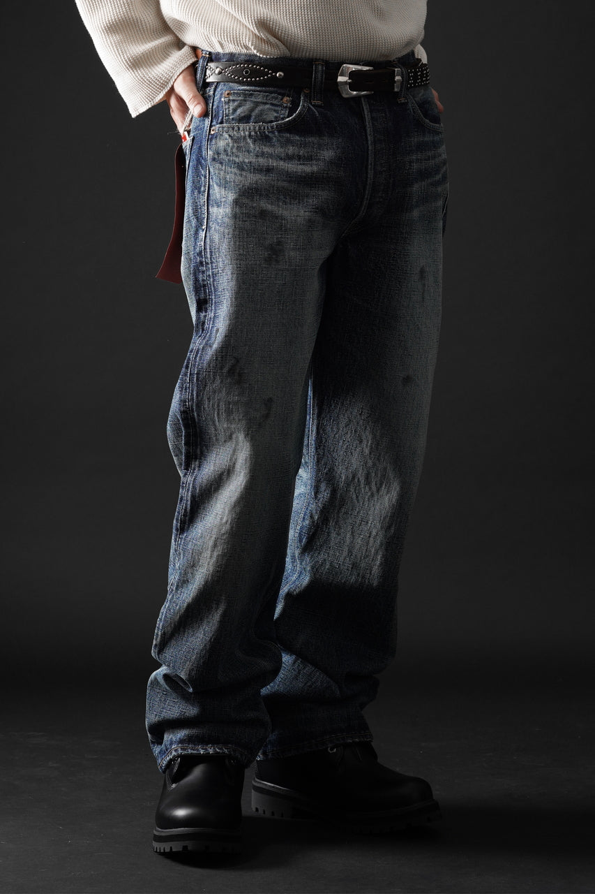 Load image into Gallery viewer, FULLCOUNT "Fear Of The Dark" Wide Denim Pants / 15.5oz Zimbabwe Selvedge Denim (INDIGO BLUE)