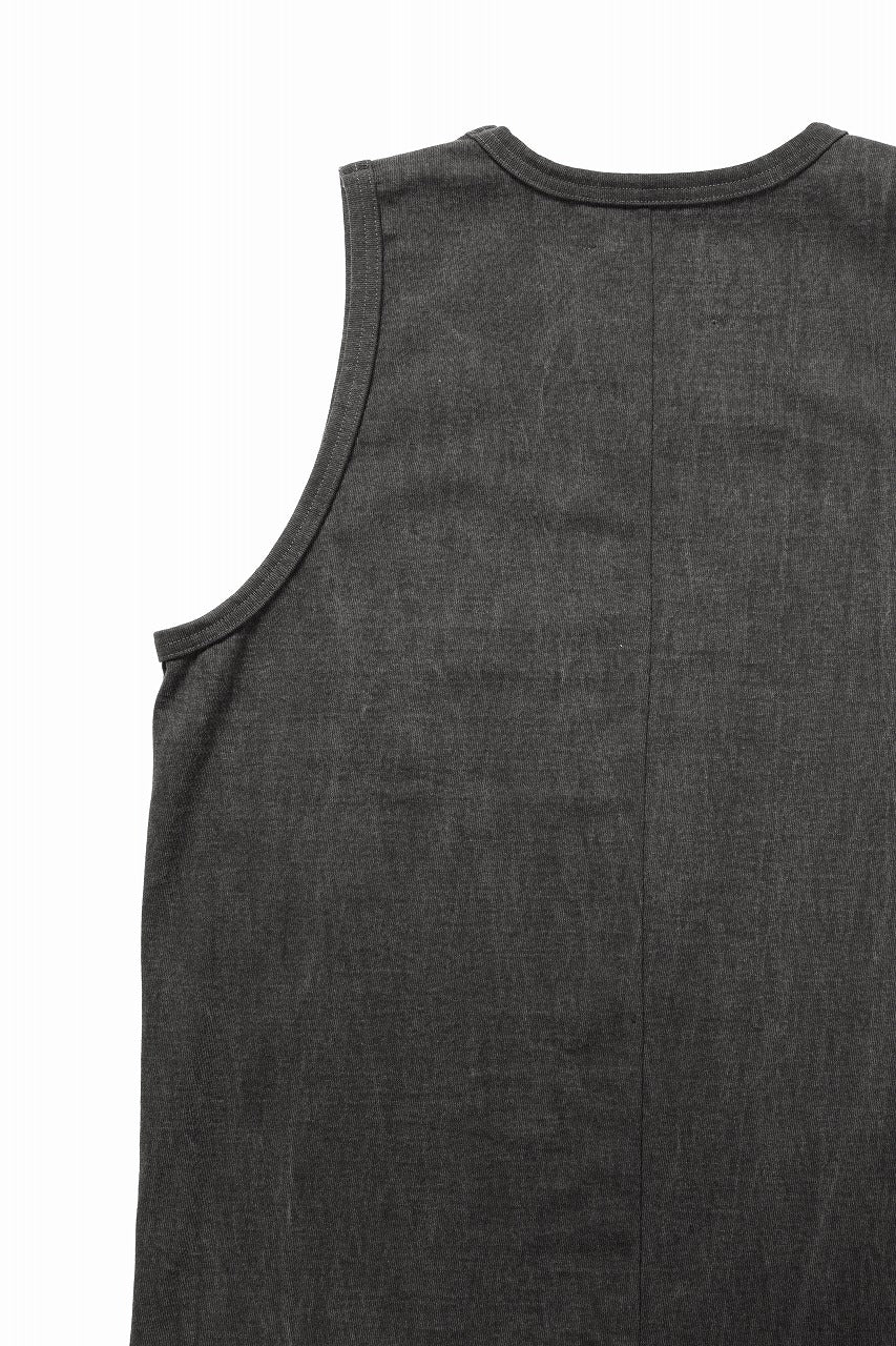 画像をギャラリービューアに読み込む, N/07 x black crow MINIMAL TANK TOP / DYED MEDIUM COTTON JERSEY (濃墨)