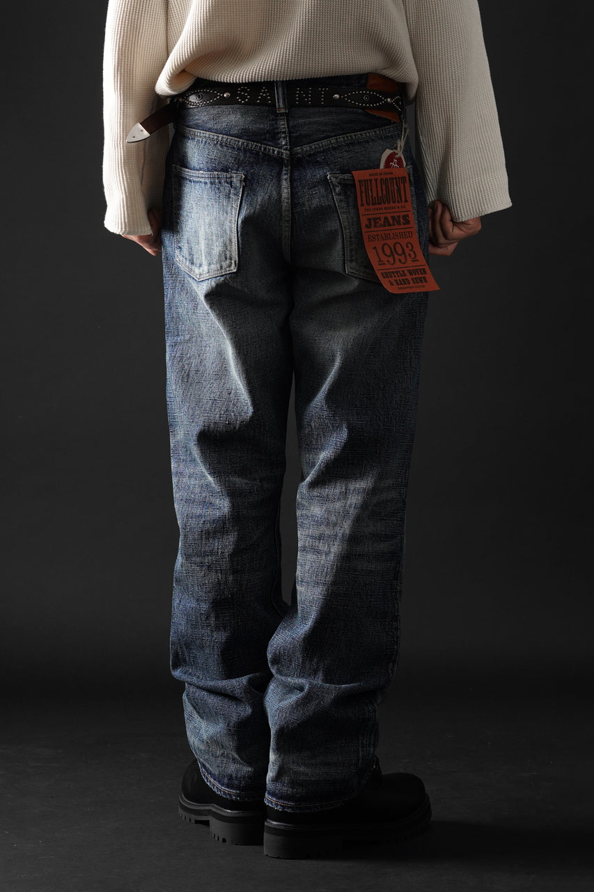 Load image into Gallery viewer, FULLCOUNT "Fear Of The Dark" Wide Denim Pants / 15.5oz Zimbabwe Selvedge Denim (INDIGO BLUE)
