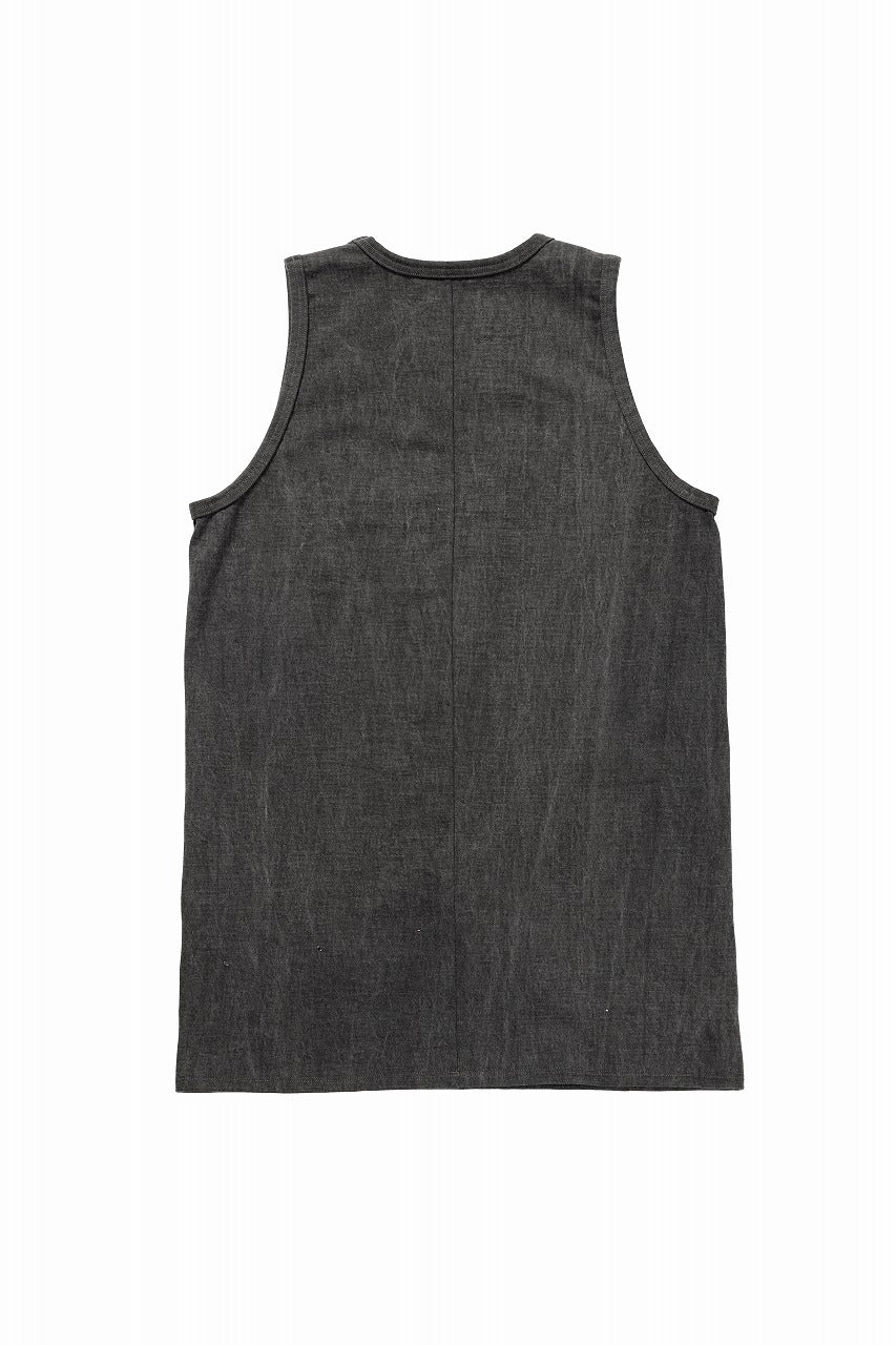 画像をギャラリービューアに読み込む, N/07 x black crow MINIMAL TANK TOP / DYED MEDIUM COTTON JERSEY (濃墨)