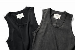 画像をギャラリービューアに読み込む, N/07 x black crow MINIMAL TANK TOP / MICRO FLEESE COTTON JERSEY (BLACK)