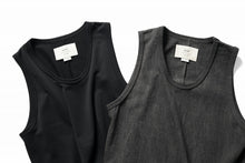 画像をギャラリービューアに読み込む, N/07 x black crow MINIMAL TANK TOP / DYED MEDIUM COTTON JERSEY (濃墨)