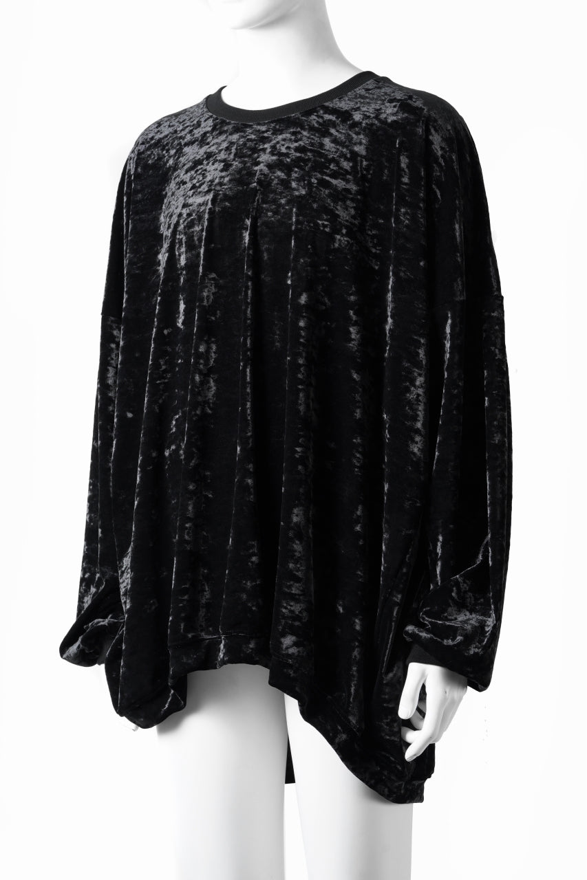 画像をギャラリービューアに読み込む, A.F ARTEFACT JUMBO CREW NECK TOPS / VELVET JERSEY (BLACK)