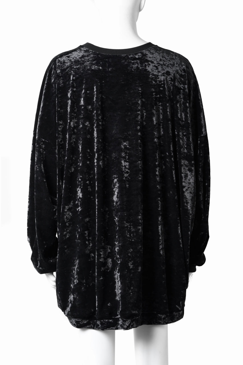 画像をギャラリービューアに読み込む, A.F ARTEFACT JUMBO CREW NECK TOPS / VELVET JERSEY (BLACK)