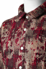 画像をギャラリービューアに読み込む, A.F ARTEFACT SNAPPED SHIRT / JACQUARD ABSTRACT PATTERN (RED)