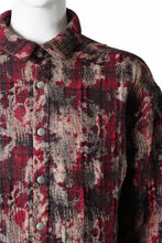 画像をギャラリービューアに読み込む, A.F ARTEFACT SNAPPED SHIRT / JACQUARD ABSTRACT PATTERN (RED)