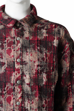 画像をギャラリービューアに読み込む, A.F ARTEFACT SNAPPED SHIRT / JACQUARD ABSTRACT PATTERN (RED)