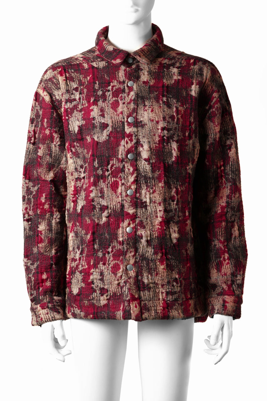 A.F ARTEFACT SNAPPED SHIRT / JACQUARD ABSTRACT PATTERN (RED)