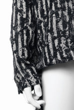 画像をギャラリービューアに読み込む, A.F ARTEFACT SNAPPED SHIRT WITH HEM BAND / JACGUARD BLURRED STRIPE (BLACK x WHITE)