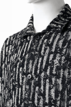 画像をギャラリービューアに読み込む, A.F ARTEFACT SNAPPED SHIRT WITH HEM BAND / JACGUARD BLURRED STRIPE (BLACK x WHITE)