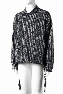 画像をギャラリービューアに読み込む, A.F ARTEFACT SNAPPED SHIRT WITH HEM BAND / JACGUARD BLURRED STRIPE (BLACK x WHITE)