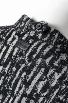 画像をギャラリービューアに読み込む, A.F ARTEFACT SNAPPED SHIRT WITH HEM BAND / JACGUARD BLURRED STRIPE (BLACK x WHITE)