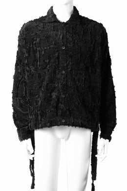 A.F ARTEFACT BUTTON DOWN SHIRT WITH HEM BAND / JACGUARD BLURRED (BLACK)