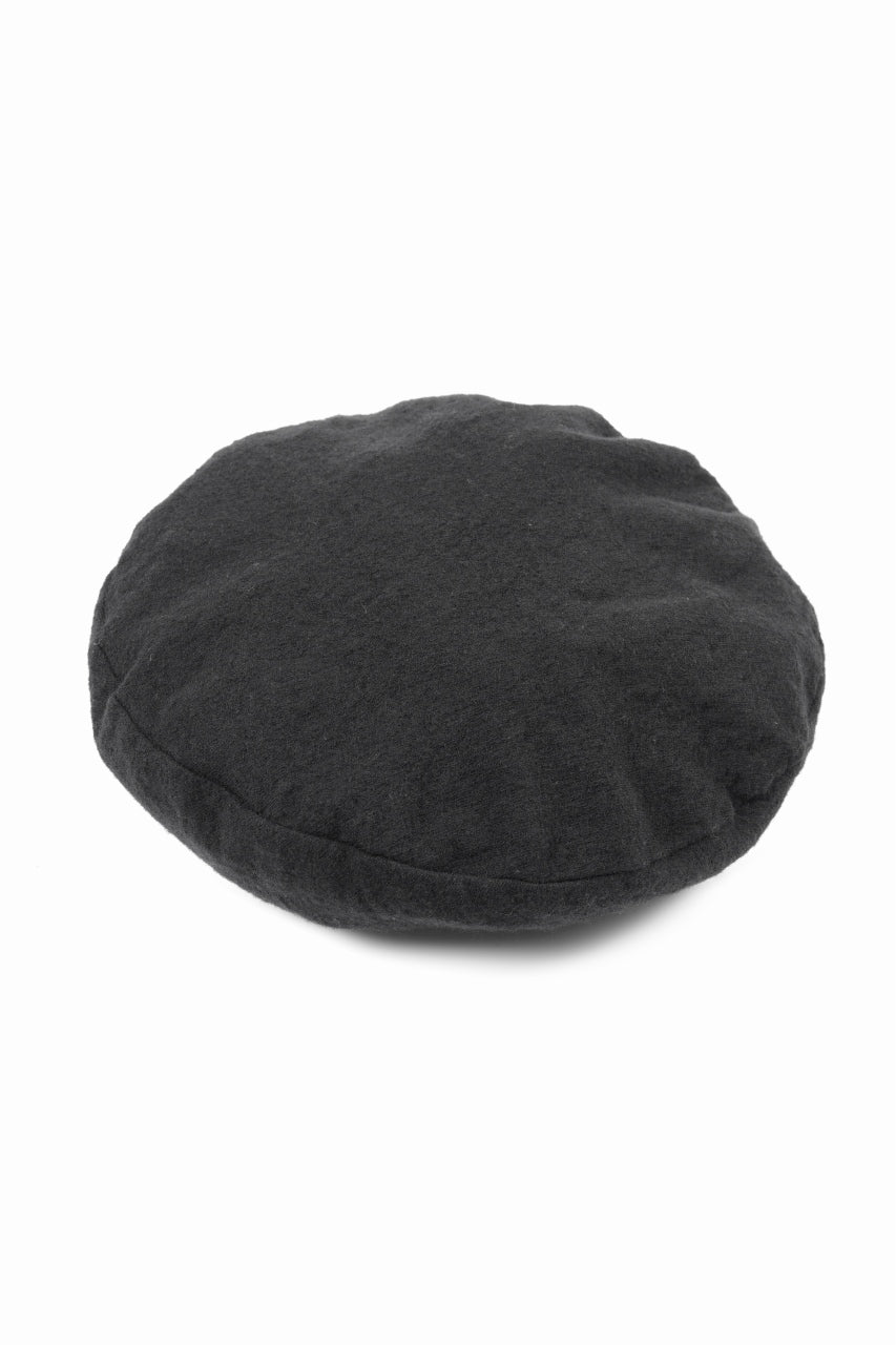 Load image into Gallery viewer, Y's for men x MASSES ADJUSTABLE BERET / SHRINK SERGE (BLACK)