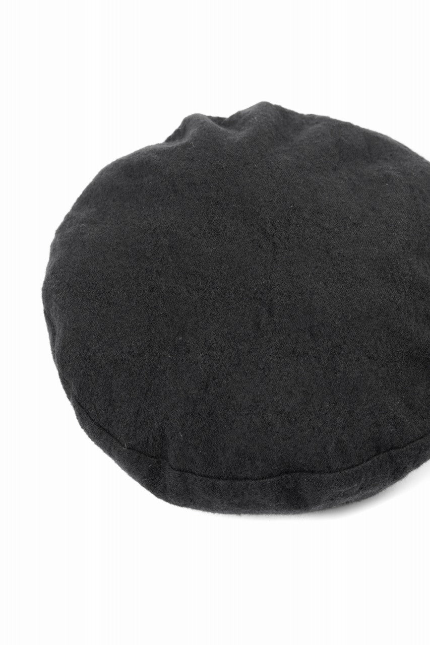 Load image into Gallery viewer, Y's for men x MASSES ADJUSTABLE BERET / SHRINK SERGE (BLACK)