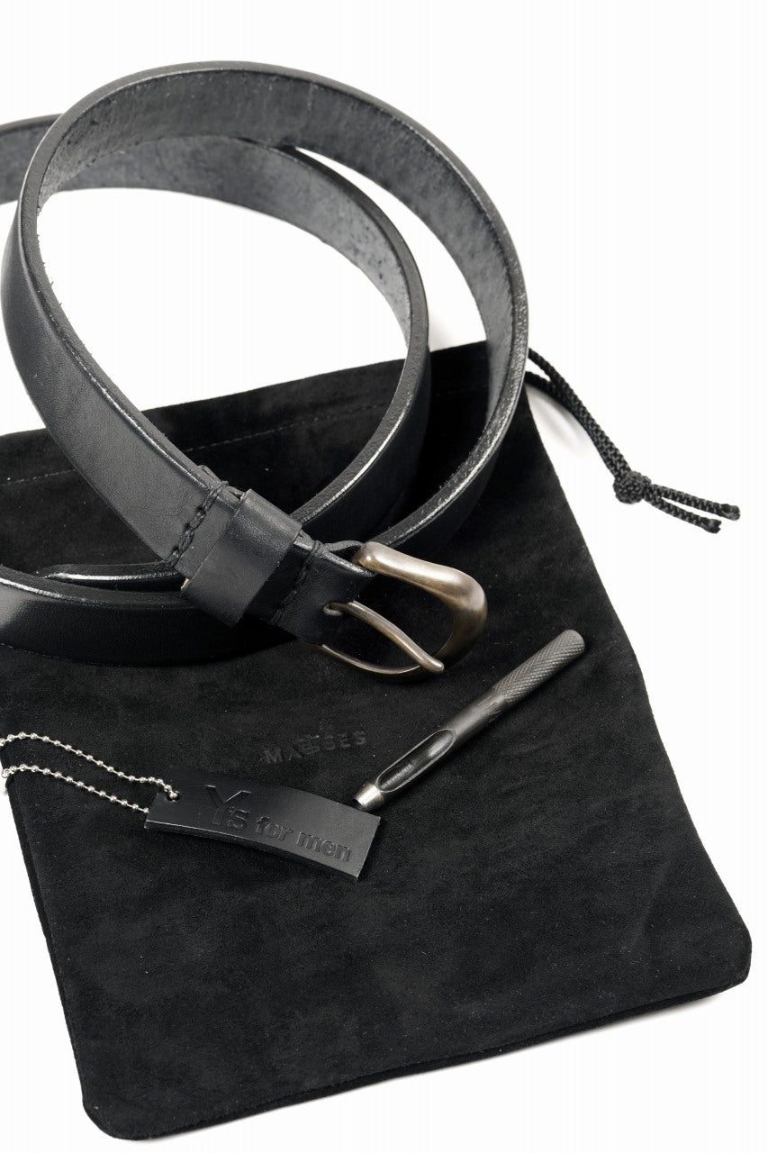 Load image into Gallery viewer, Y's for men x MASSES HEAVY OIL LEATHER BELT (BLACK)