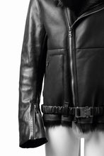 Load image into Gallery viewer, ierib exclusive Double Breasted Riders Jacket / Toscana Shearling Mouton + Horse Leather (BLACK)