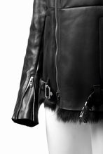 Load image into Gallery viewer, ierib exclusive Double Breasted Riders Jacket / Toscana Shearling Mouton + Horse Leather (BLACK)