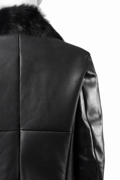 Load image into Gallery viewer, ierib exclusive Double Breasted Riders Jacket / Toscana Shearling Mouton + Horse Leather (BLACK)
