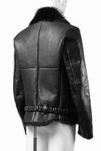 Load image into Gallery viewer, ierib exclusive Double Breasted Riders Jacket / Toscana Shearling Mouton + Horse Leather (BLACK)