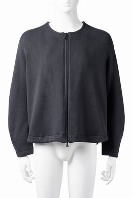 OPPOSE DUALITY NO COLLAR RIB ZIP TOP (BLACK)