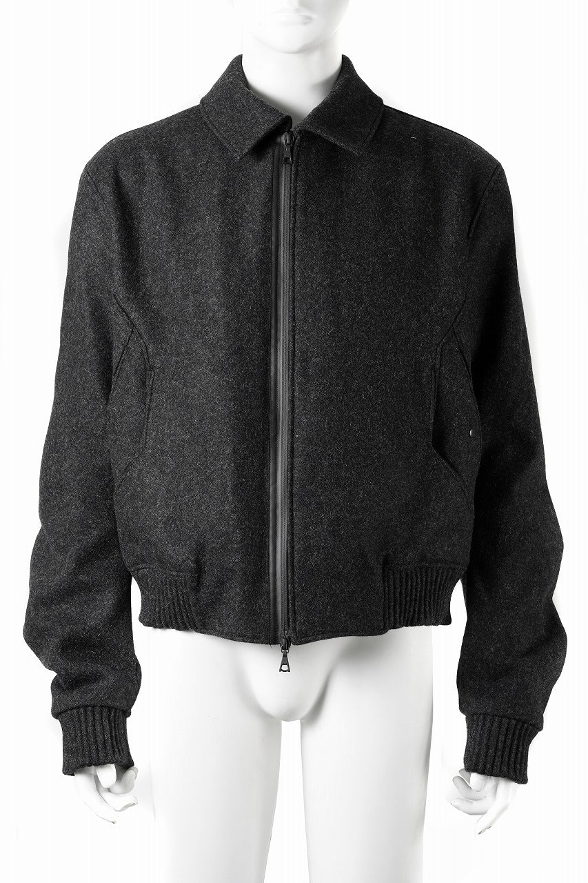 【q】 jacket outer / ヘリンボーンジャケットアウター OPPOSE DUALITY MELTON BOMBER JACKET (BLACK)の商品ページ | オ