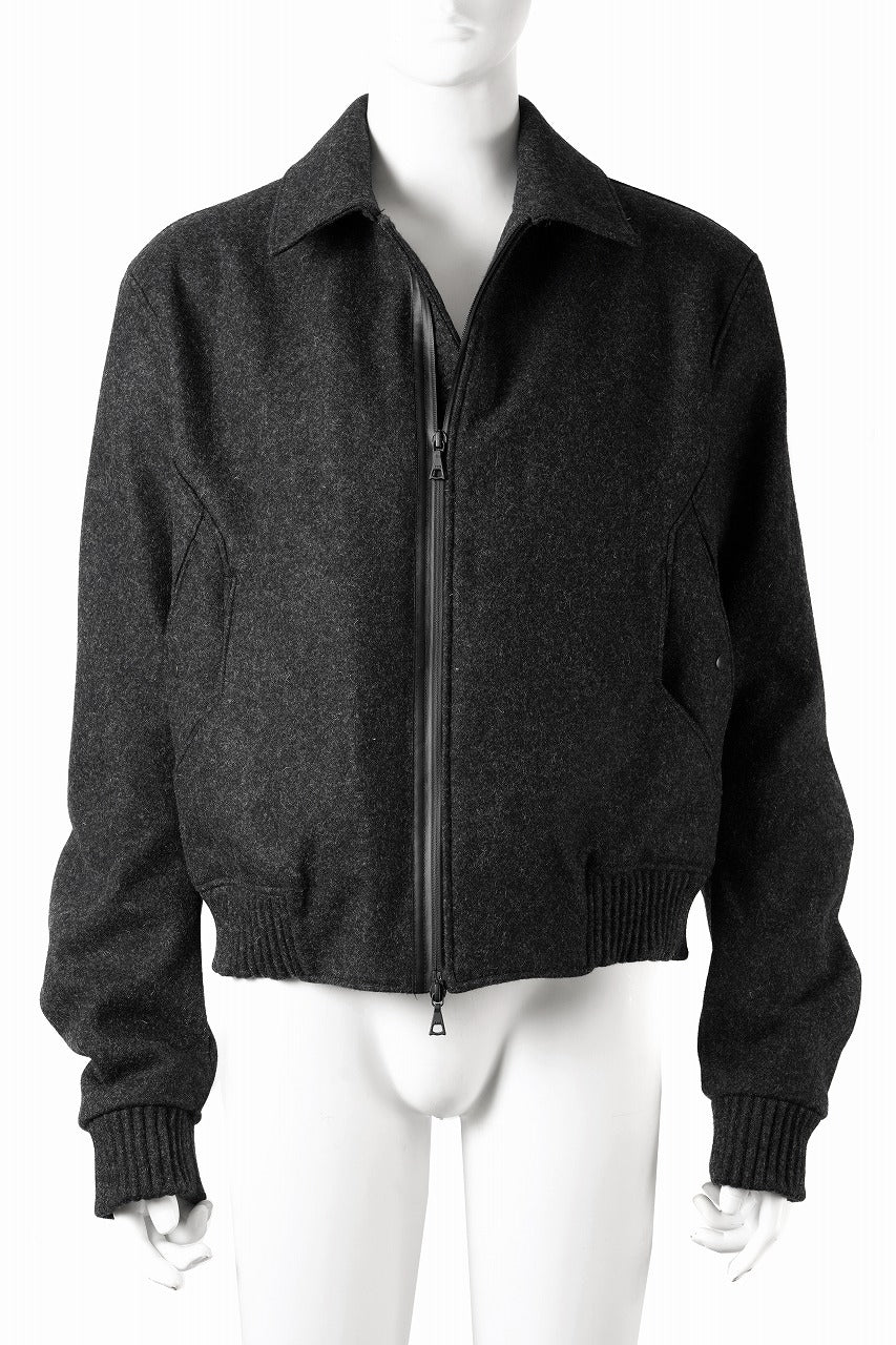 OPPOSE DUALITY MELTON BOMBER JACKET (BLACK)