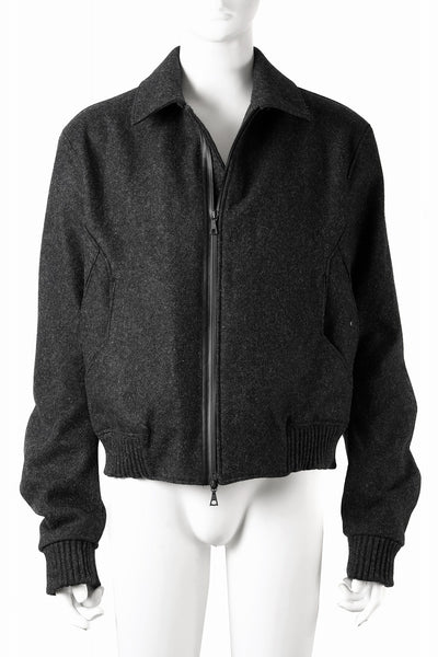 OPPOSE DUALITY MELTON BOMBER JACKET (BLACK)