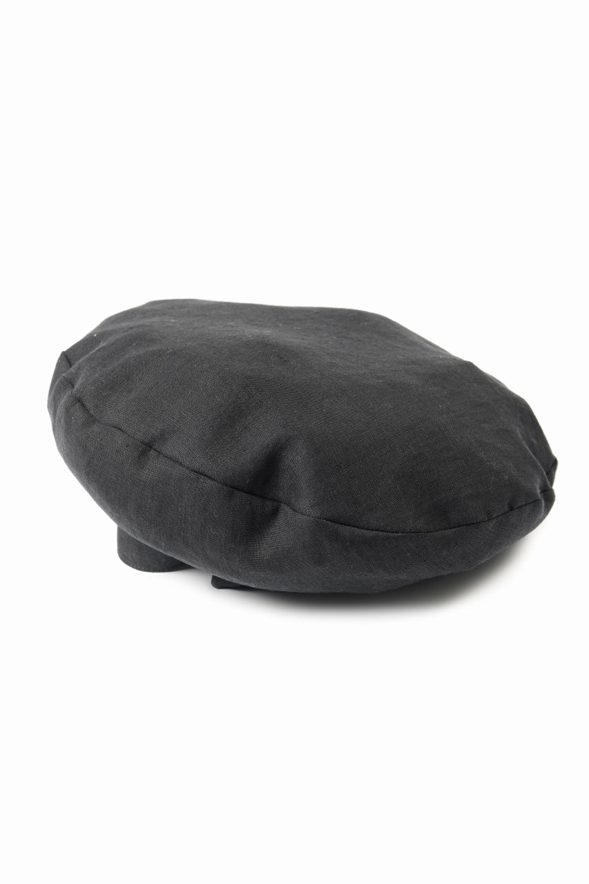 Load image into Gallery viewer, Y's for men x MASSES ADJUSTABLE BERET / LINEN CLOTH (BLACK)