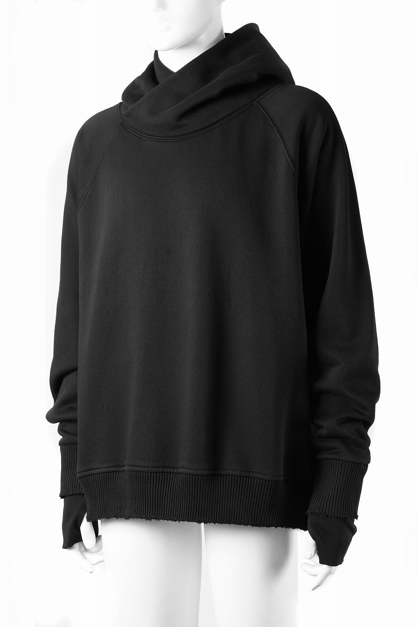 画像をギャラリービューアに読み込む, thom/krom RAGLAN SLEEVE HOODIE / SMOOTH SWEAT JERSEY (BLACK)
