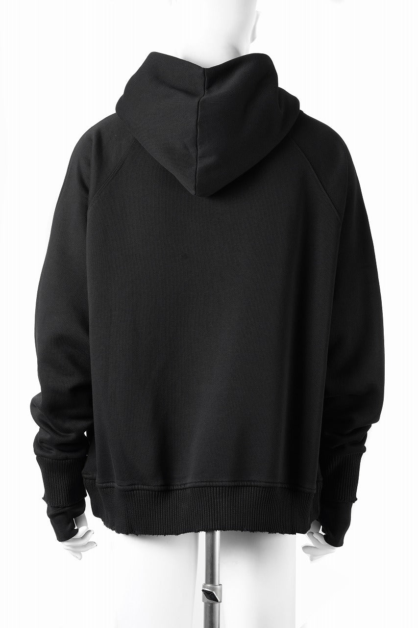 画像をギャラリービューアに読み込む, thom/krom RAGLAN SLEEVE HOODIE / SMOOTH SWEAT JERSEY (BLACK)