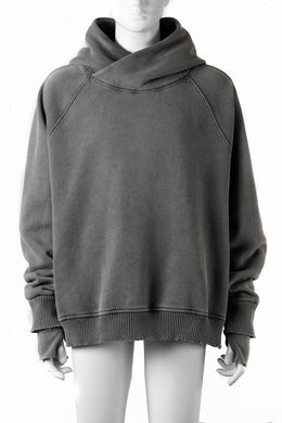 thom/krom RAGLAN SLEEVE HOODIE / SMOOTH SWEAT JERSEY (USED GREY)