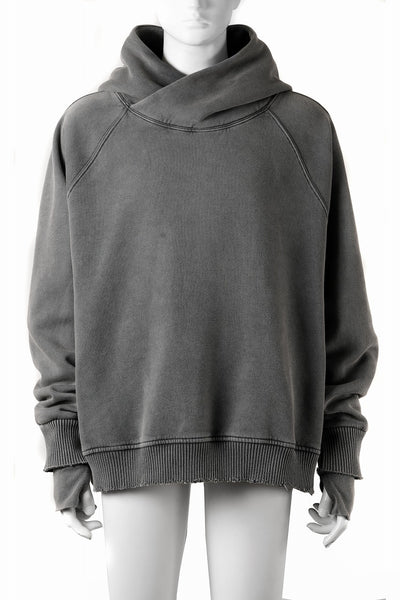 thom/krom RAGLAN SLEEVE HOODIE / SMOOTH SWEAT JERSEY (USED GREY)