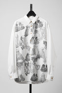 YUTA MATSUOKA relaxed fit shirt / high density kersey (off white)