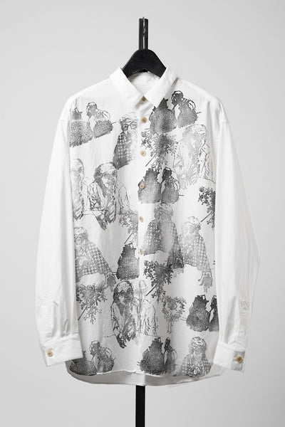 YUTA MATSUOKA relaxed fit shirt / high density kersey (off white)