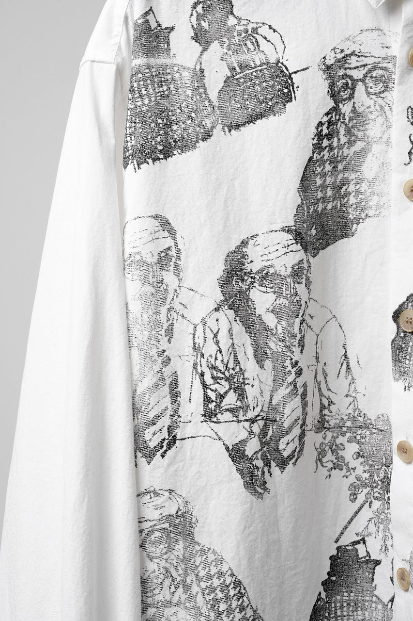 画像をギャラリービューアに読み込む, YUTA MATSUOKA relaxed fit shirt / high density kersey (off white)