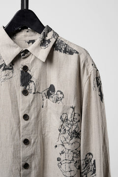 画像をギャラリービューアに読み込む, YUTA MATSUOKA classic shirt / drawing by megumi terao (ecru/print)