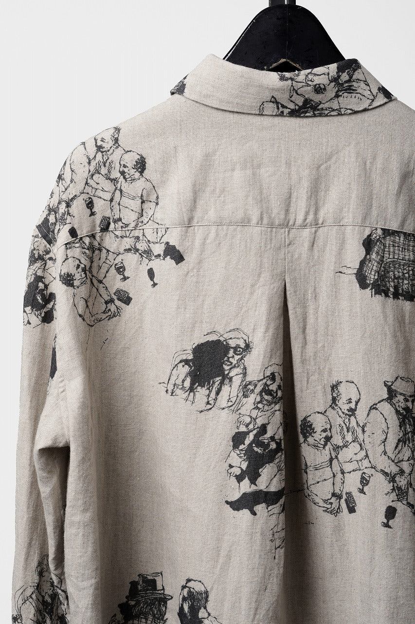 画像をギャラリービューアに読み込む, YUTA MATSUOKA classic shirt / drawing by megumi terao (ecru/print)