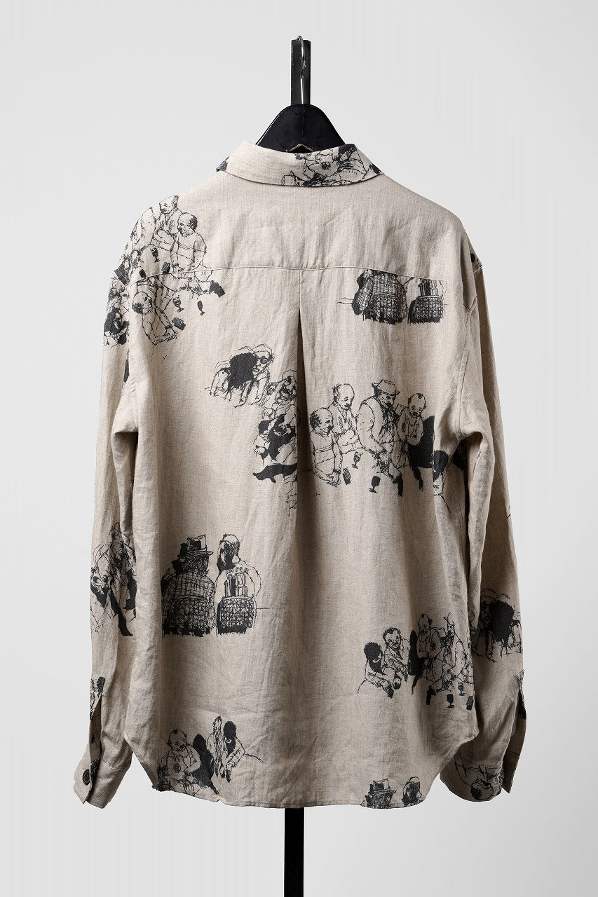 画像をギャラリービューアに読み込む, YUTA MATSUOKA classic shirt / drawing by megumi terao (ecru/print)