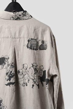 画像をギャラリービューアに読み込む, YUTA MATSUOKA classic shirt / drawing by megumi terao (ecru/print)
