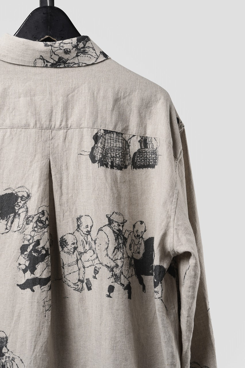 画像をギャラリービューアに読み込む, YUTA MATSUOKA classic shirt / drawing by megumi terao (ecru/print)