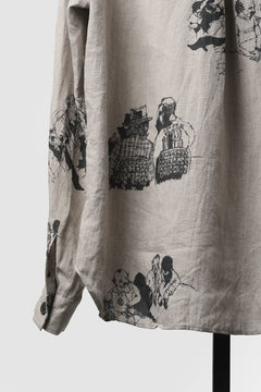 画像をギャラリービューアに読み込む, YUTA MATSUOKA classic shirt / drawing by megumi terao (ecru/print)