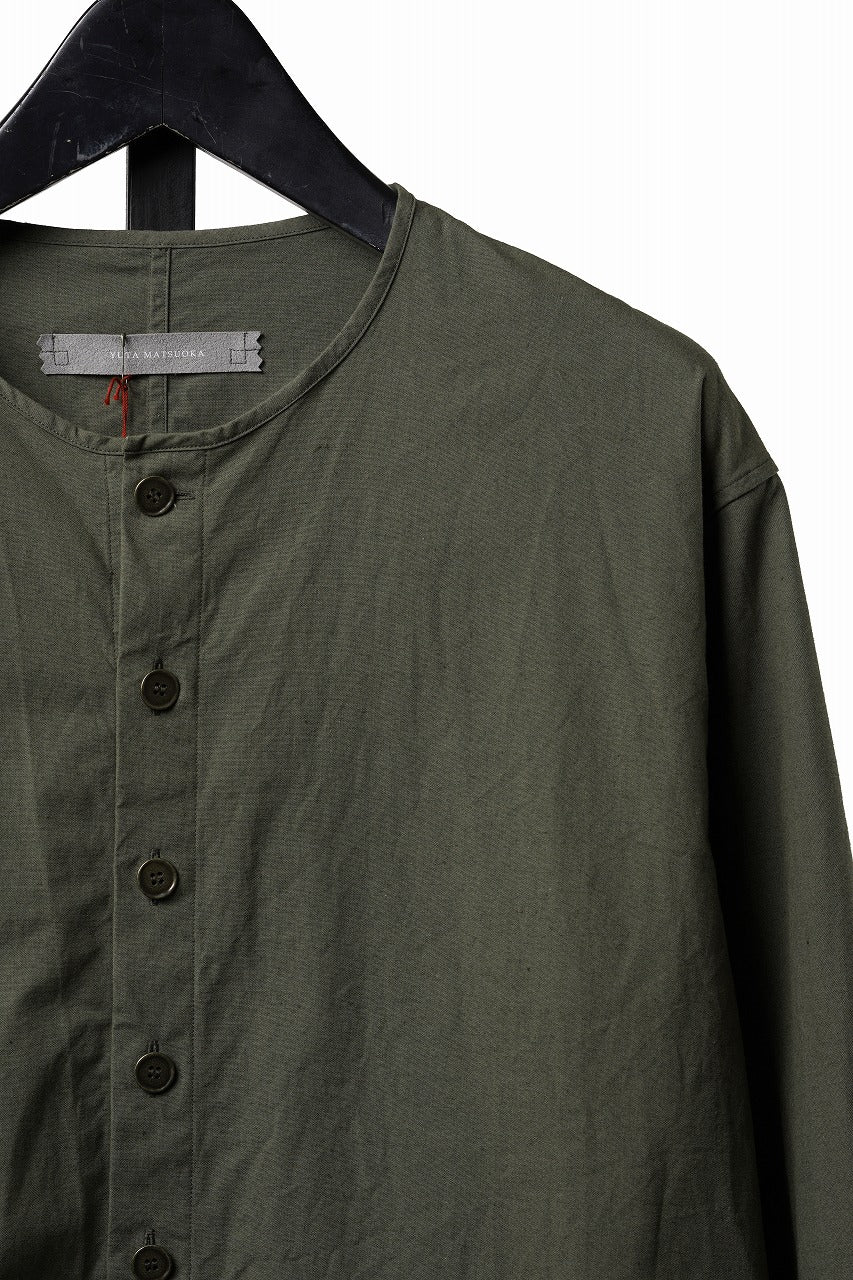 画像をギャラリービューアに読み込む, YUTA MATSUOKA collarless shirt / hard twist yarn horse cloth (khaki)