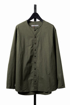 画像をギャラリービューアに読み込む, YUTA MATSUOKA collarless shirt / hard twist yarn horse cloth (khaki)