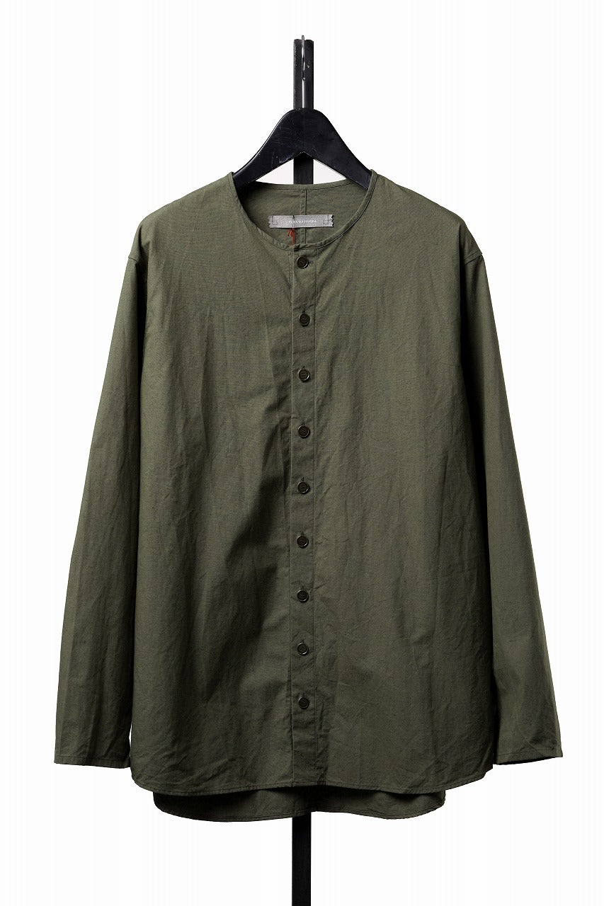 YUTA MATSUOKA collarless shirt / hard twist yarn horse cloth
