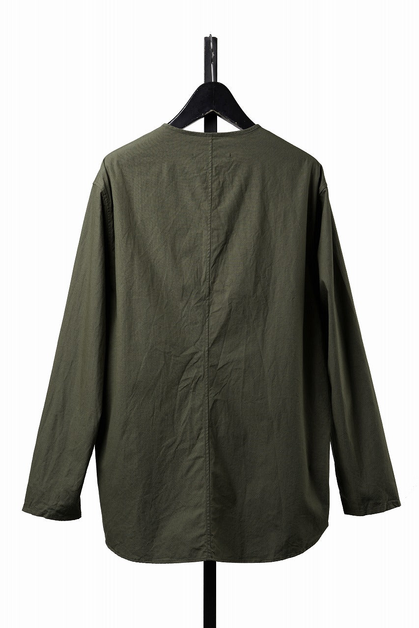 画像をギャラリービューアに読み込む, YUTA MATSUOKA collarless shirt / hard twist yarn horse cloth (khaki)