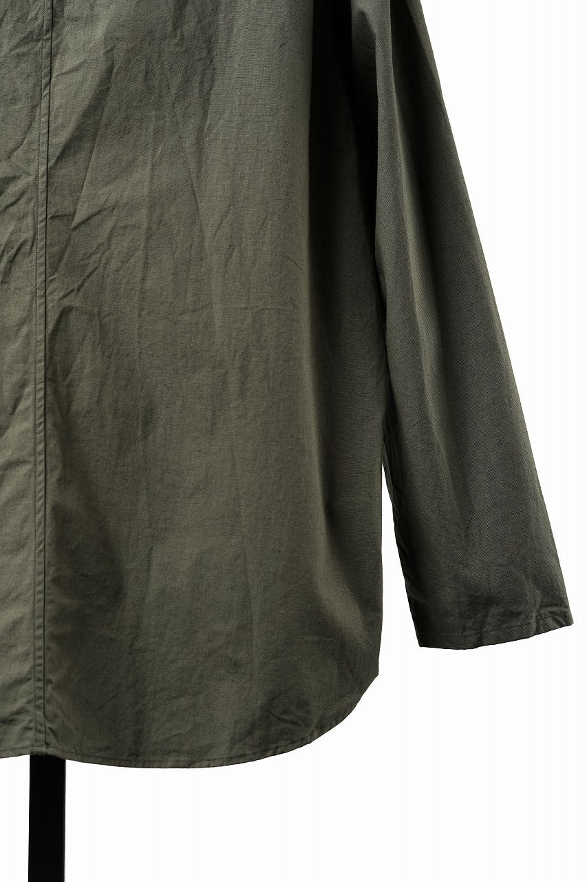 画像をギャラリービューアに読み込む, YUTA MATSUOKA collarless shirt / hard twist yarn horse cloth (khaki)