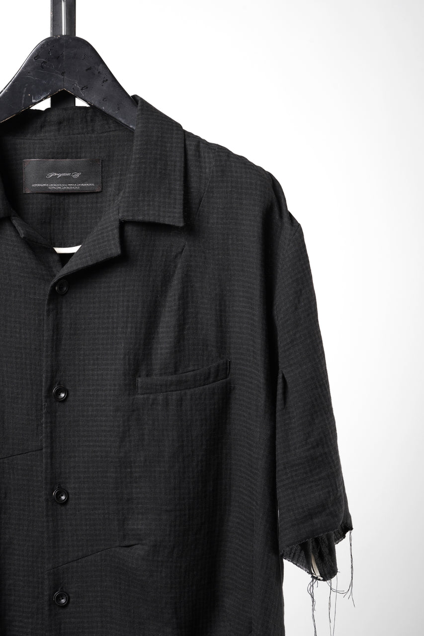 Load image into Gallery viewer, Professor.E CHECK SHORT SLEEVE SHIRT (BLACK)