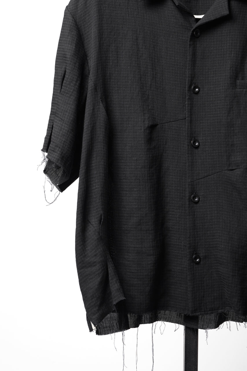 Load image into Gallery viewer, Professor.E CHECK SHORT SLEEVE SHIRT (BLACK)